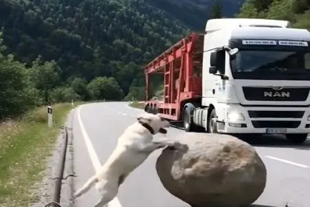 معماری طبیعت؛ سگ با واق واقش راننده تریلی رو از مرگ حتمی نجات داد