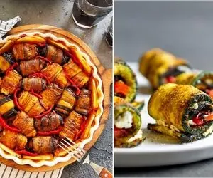 طرز تهیه رول کدو و بادمجون / یه غذای عالی که هم خوشگله هم خوشمزست