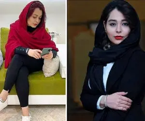 ژست مرموزانه خانم بازیگر با رژ لبی غلیظ! +عکس