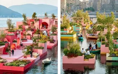 طراحی ماژولار و ساختمان های سبک با نمایی خاص؛ باغ های شناور با کلی سوراخ پر رمزوراز 