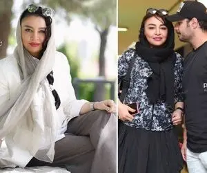 فیگور زنو شوهری "مه لقا باقری" با آقا جواد عزیز؛ رژ و گوشواره جیغ چه به چشم میاد!
