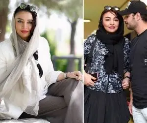 فیگور زنو شوهری "مه لقا باقری" با آقا جواد عزیز؛ رژ و گوشواره جیغ چه به چشم میاد!