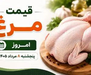 قیمت مرغ امروز پنجشنبه 8 مرداد 1405 / فیله و سینه چقدر شد؟ + جدول