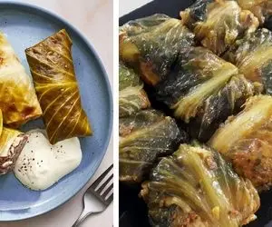 طرز تهیه دلمه کاهو / برگ های سبز کاهو رو دور نریز و بهترین غذا رو باهاشون درست کن