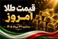 قیمت طلا 18و 24 عیار امروز سه شنبه 27 مرداد 1405 / طلا سال قبل چقدر بود؟