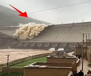 معماری طبیعت؛ آب از دیوار سد سرریز شد تو شهر قیامت شد