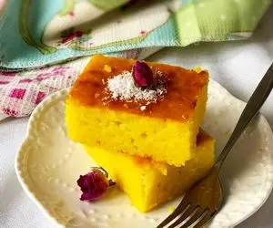 آموزش آشپزی؛ کیک زعفرانی پنبه ای و سبک + اندازه های دقیق با لیوان