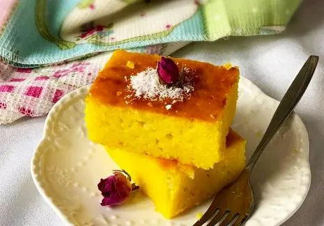 آموزش آشپزی؛ کیک زعفرانی پنبه ای و سبک + اندازه های دقیق با لیوان