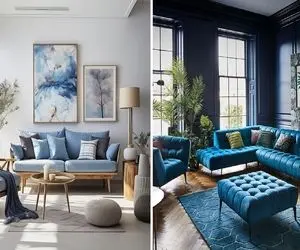 مبل آبی با چه فرشی ست میشه؟ / برای داشتن یه فضای لاکچری و پرفکت این رنگا کنارش عالین