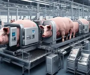 فرآوری خوک؛ خوک لجن قلمبه حرومی زنده گذاشت دستگاه چرخ شه سوسیس دودی تحویل گرفت