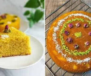 طرز تهیه کیک زعفرونی کافی شاپی / حسابی پف میکنه و طعم و بافتش عالیه