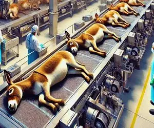 فرآوری الاغ؛ الاغ فرتوت و بعد 60 سال بهره کشی به صلابه کشیدن تیماج کردن خوردن