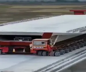 جا‌به‌جایی جانکاه / حمل و نصب تیرهای هزار تنی که نفس تو سینه حبس میکنه