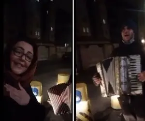آواز خیابانی؛ همراهی دلچسب شقایق فراهانی با نوازنده خیابانی که باعث اشک ریختنش شد!