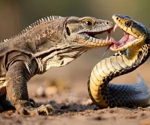 جذابیت حیات وحش / استقامت ستودنی اژدهای کومودو دربرابر حمله وحشیانه پیتون