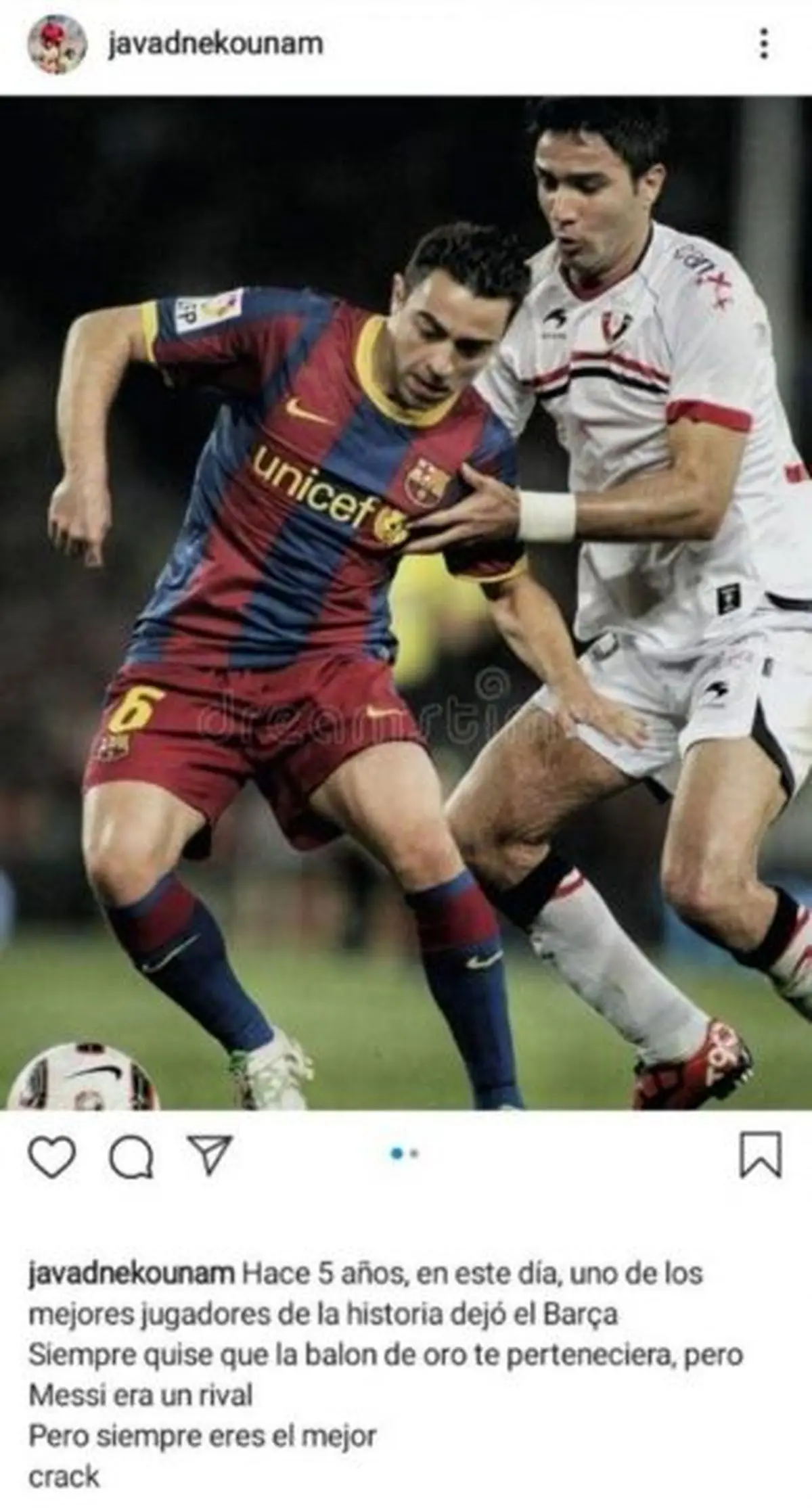 ژاوی به پست اینستاگرام نکونام واکنش نشان داد