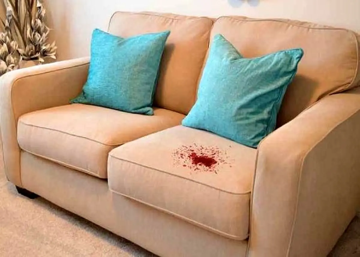 تمیز کردن لکه مبل پارچه ای