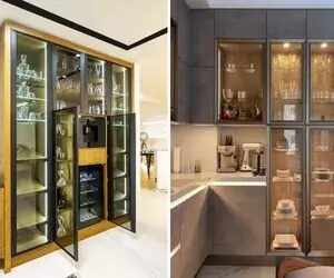 جدیدترین مدل های کابینت شیشه ای / طراحی فوق جذاب و سوپر لاکچری برای فضاهای اعیانی