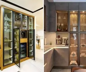 جدیدترین مدل های کابینت شیشه ای / طراحی فوق جذاب و سوپر لاکچری برای فضاهای اعیانی