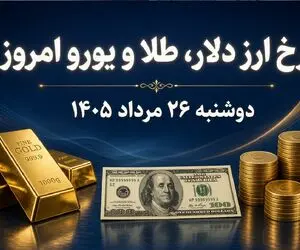 نرخ ارز دلار، طلا و یورو امروز دوشنبه 26 مرداد 1405 / بازار صعودی شد