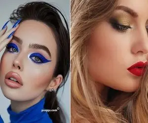 آرایش بزرگ و درشت نشان دادن چشم؛ مناسب چشم ریز و بادامی، پف دار با پلک افتاده