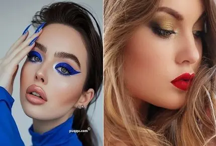 آرایش بزرگ و درشت نشان دادن چشم؛ مناسب چشم ریز و بادامی، پف دار با پلک افتاده