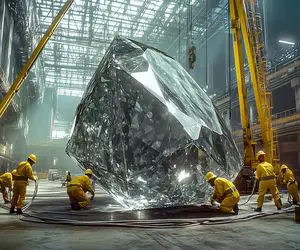 کارخانه الماس؛ با ماشین های غول سنگ با قیمت و از کوه درآورد با دستگاه تراشید الماس شد