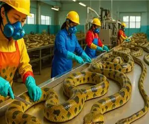 فرآوری مار؛ مارهای خوش خط و خال قربانی صنعت کیف و دیگِ خورشت