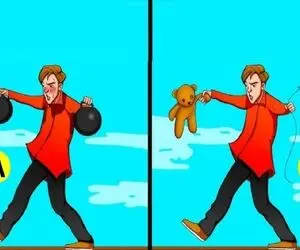 تست هوش تصویری | کدام مرد تعادلش را از دست می دهد؟