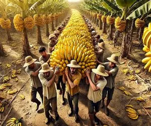 کشاورزی بدیع؛ درخت موز و درسته از ریشه در میارن میبرن کارخونه برای تولید دنت