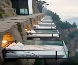 معماری خلاقانه؛ پل ساختن شیشه ای بری روش وصل میشی به خدا تختم داره شب بمونی نجوم گردی