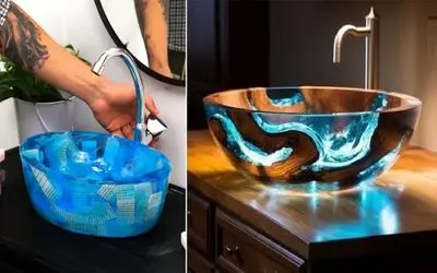 خیره کننده ترین روشویی های جهان رزین به تن دارند؛ ایده سرویس بهداشتی جذاب با جنسی نو