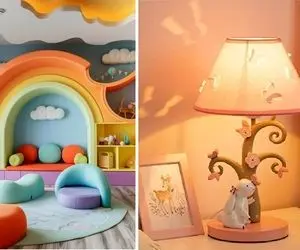 چراغ های کم مصرف برای اتاق خواب دختر بچه ها؛ اتاق دخترت رو سرزمین عجایب کن 