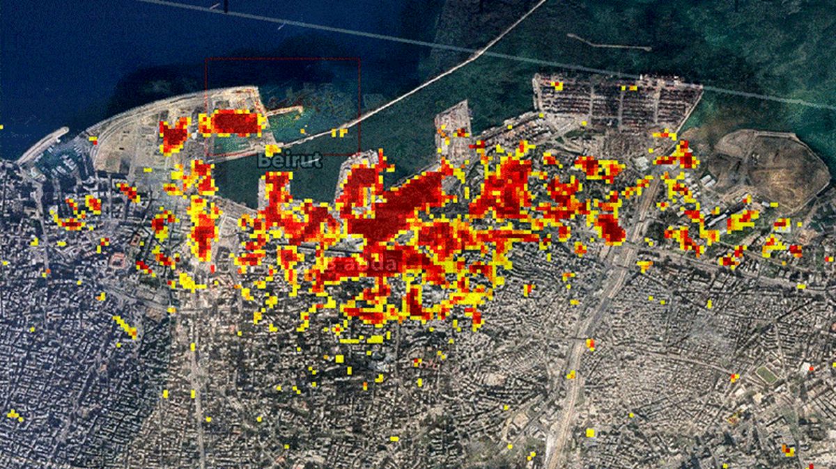 برآورد خسارات انفجار بیروت توسط ناسا + عکس