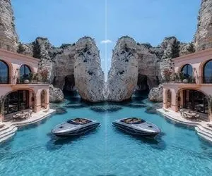 معماری خلاقانه؛ خونه اعیونی ساخته استخرش به دریا راه داره با ستون ساحل تکمیل شده