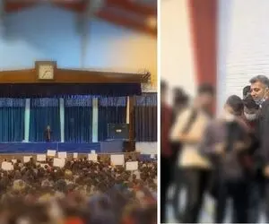 تصاویر و نطق آتشین عادل فردوسی پور در تجمع دانشگاه شریف