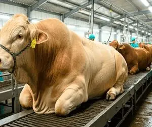 فرآوری گاو؛ گاو با یه متر کوهان میکشن به زیر برای جذب ثروت از گوشت خوش بافتش