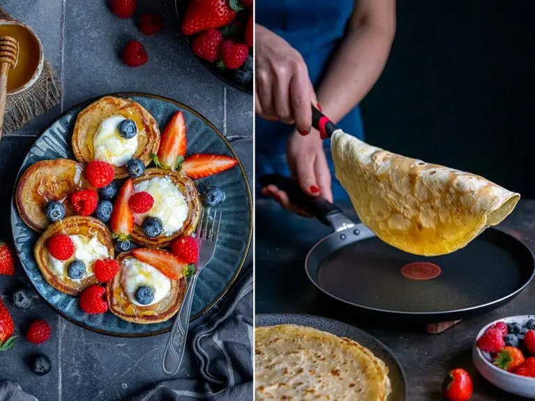 طرز تهیه پنکیک فرانسوی؛ اینجوری درست کنی موقع خوردنش انگار تو کافه وسط پاریس نشستی