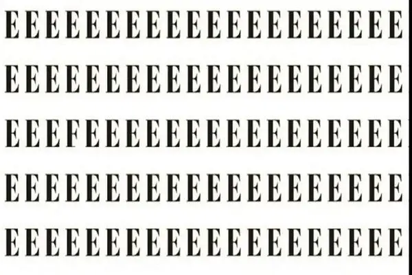 بازی فکری؛ تیزنی چشات زبون زده عام و خاصه؟/  حرف F رو بین اینهمه E پیدا کن