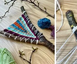 بافندگی رو شاخه درخت| کاردستی ودکور خلاقانه برای پرورش ذهن کودکان