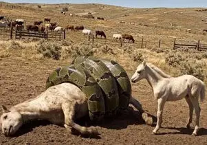 حیات وحش مصنوعی؛ اسب شجاع برای نجات مادرش از چنگ پیتون غول کمک آورد