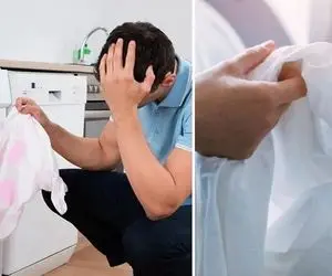 ترفند تمیز کردن لباس سفیدی که تو لباسشویی از لباسا رنگ گرفته؛ نترس اینجوری حلش کن