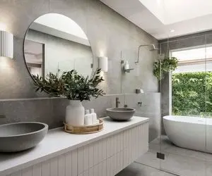 چیدانه خیلی قشنگ؛ سرویس بهداشتی مدرن و لاکچری باید این شکلی باشه چیدمانشو ببین 