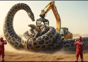 حیات وحش مصنوعی؛ برا نجات کومودو از حلقه مرگ پیتون بیل مکانیکی آوردن