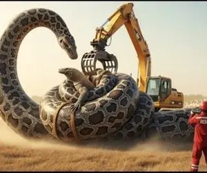 حیات وحش مصنوعی؛ برا نجات کومودو از حلقه مرگ پیتون بیل مکانیکی آوردن