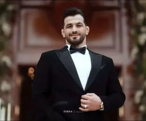 عکسی از حسن یزدانی و همسرش در مراسم عروسی شان