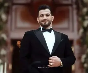 عکسی از حسن یزدانی و همسرش در مراسم عروسی شان