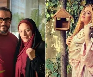 وقتی اکسیر جوانی چهره "نگین معتضدی" رو جادوش کرده سیندرلایی؛ ژست سینمایی با آقاییشو!