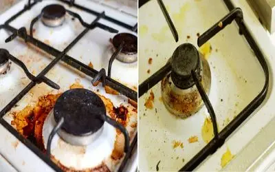 لگه جون سخت و هزار ساله اجاق گاز درموندت کرده؟/ با این ترفندا سه سوته مثل آب تمیز کن