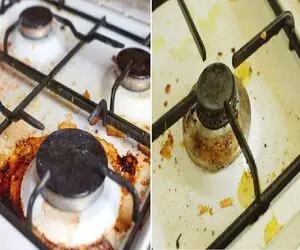 لگه جون سخت و هزار ساله اجاق گاز درموندت کرده؟/ با این ترفندا سه سوته مثل آب تمیز کن